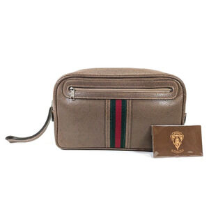 Authentic Vintage Gucci Brown Leather Clutch Purse Sherry Line